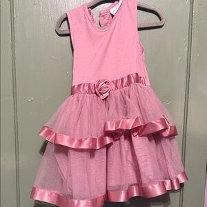Little Lass Pink Layered Tulle Dress